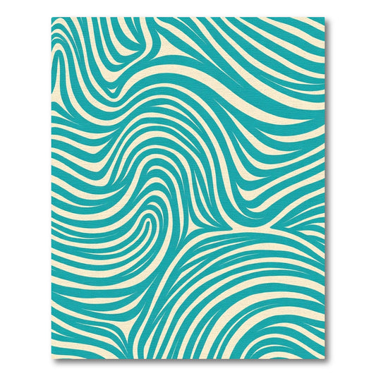 Teal Cream Swirl Flow Rug