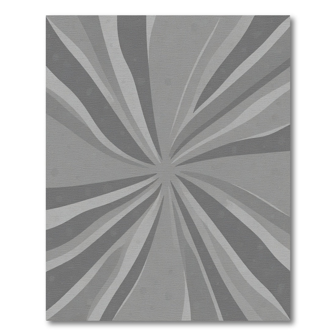 Modern Gray Sunburst Ray Rug