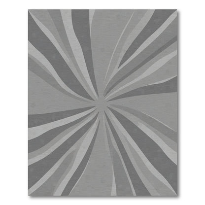 Modern Gray Sunburst Ray Rug