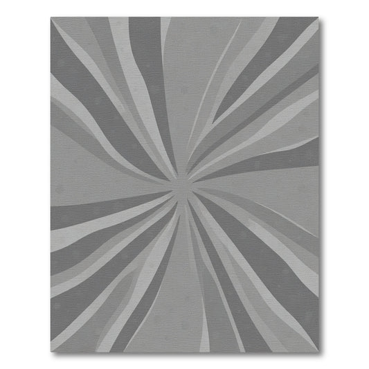 Modern Gray Sunburst Ray Rug