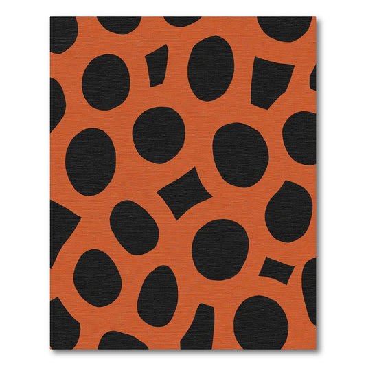 Bold Orange Black Abstract Circles Rug