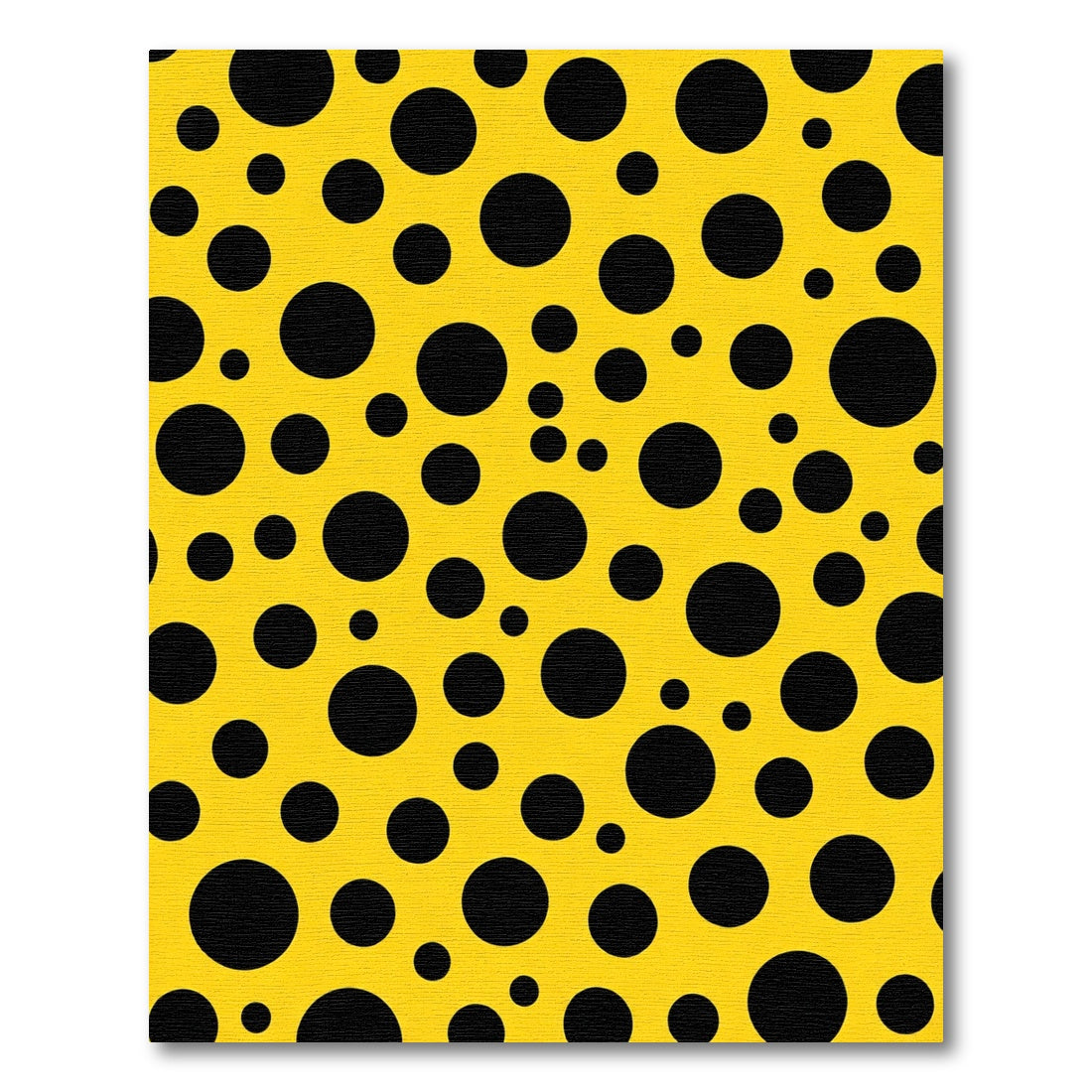 Vibrant Yellow Black Polka Dot Circles Rug