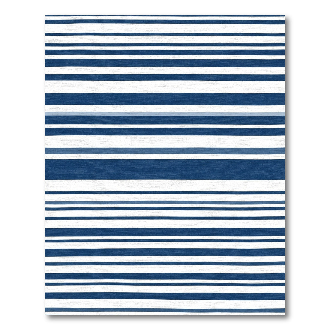 Classic Deep Blue White Striped Rug