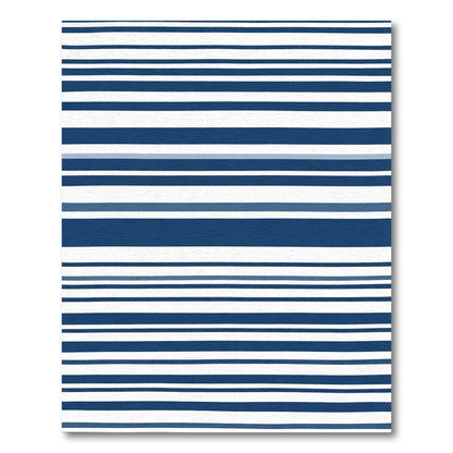 Classic Deep Blue White Striped Rug