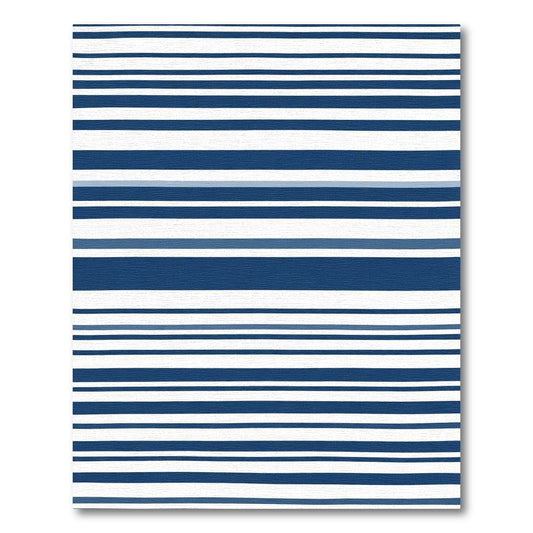 Classic Deep Blue White Striped Rug