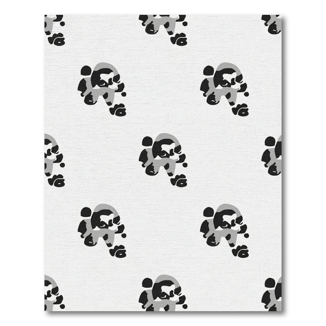 Abstract Panda Monochromatic Animal Rug