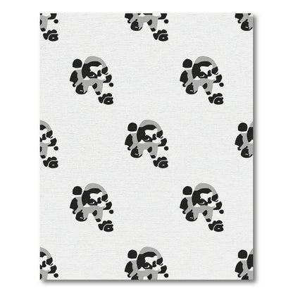 Abstract Panda Monochromatic Animal Rug