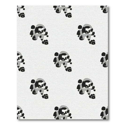 Abstract Panda Monochromatic Animal Rug