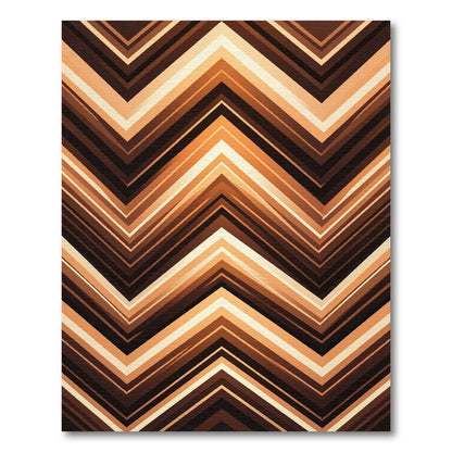 Earthy Tone Gradient Chevron Rug