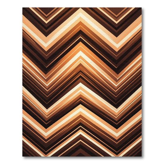 Earthy Tone Gradient Chevron Rug