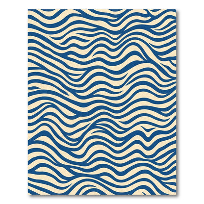 Deep Blue Wavy Stripes Rug