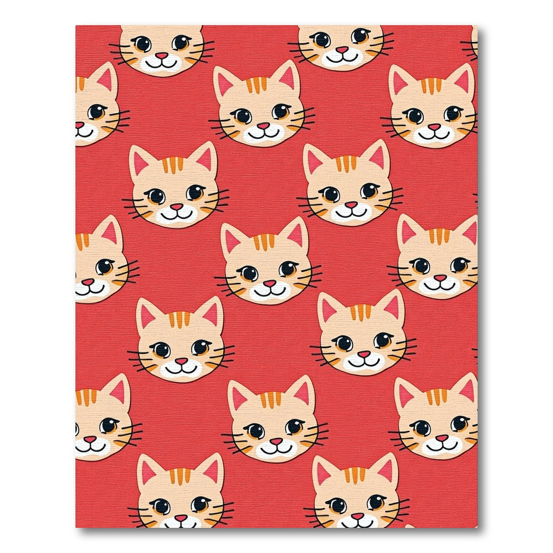 Cute Red Orange Tabby Cat Faces Rug