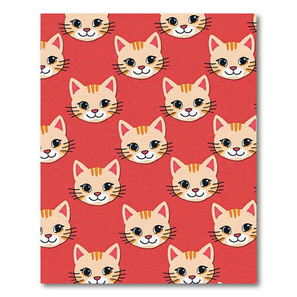 Cute Red Orange Tabby Cat Faces Rug