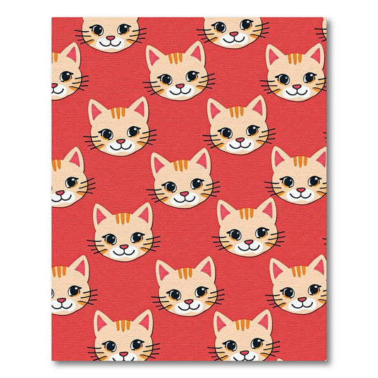 Cute Red Orange Tabby Cat Faces Rug