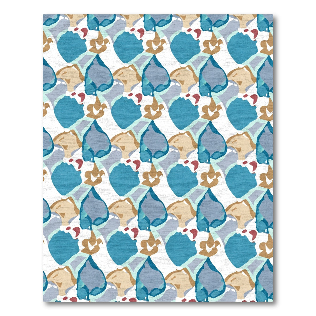 Teal Abstract Flowing Organic Shapes Rug