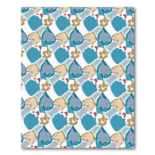 Teal Abstract Flowing Organic Shapes Rug