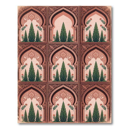 Archway Cypress Tree Botanical Terracotta Rug