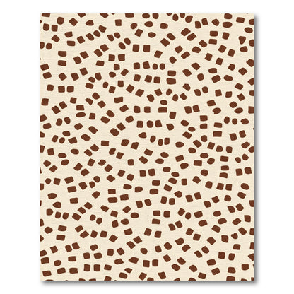 Cream Brown Scattered Squares Rug