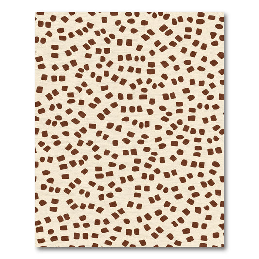 Cream Brown Scattered Squares Rug