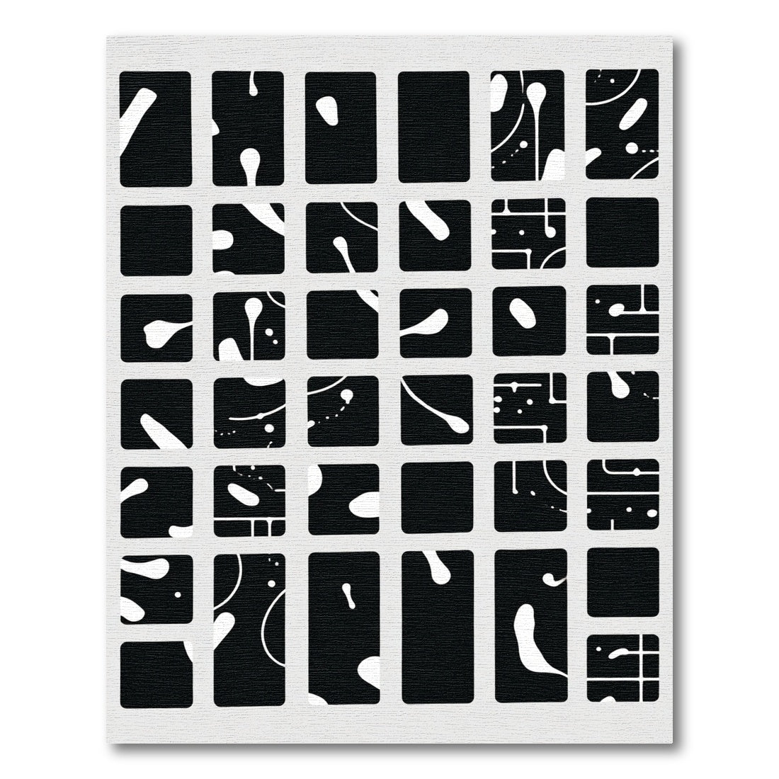 Black White Organic Splatter Collage Rug