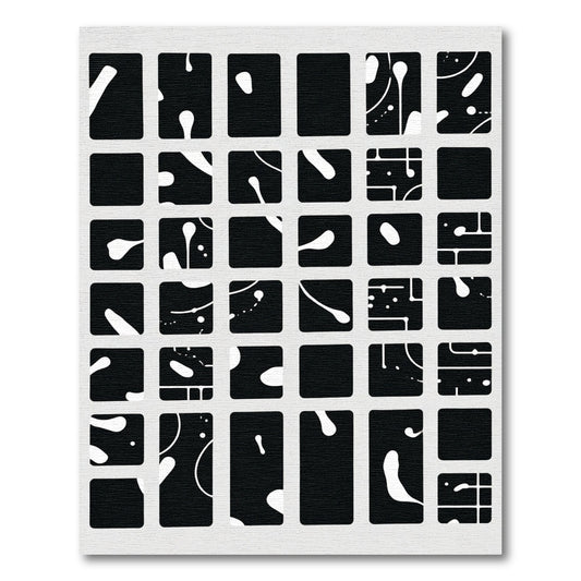 Black White Organic Splatter Collage Rug