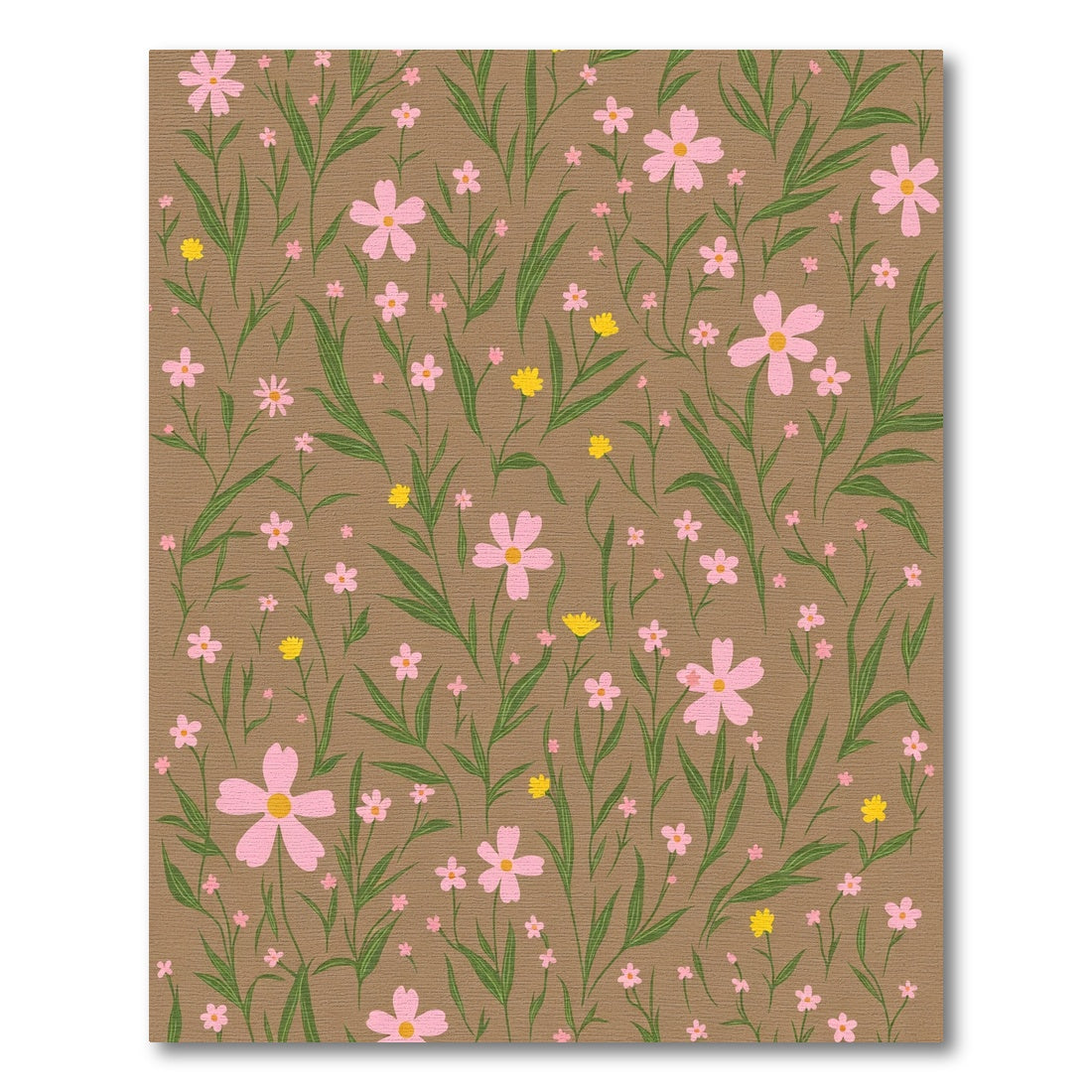 Pink Yellow Wildflower Meadow Rug