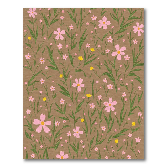 Pink Yellow Wildflower Meadow Rug