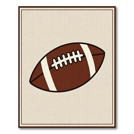 Brown and White Laced Football Rug