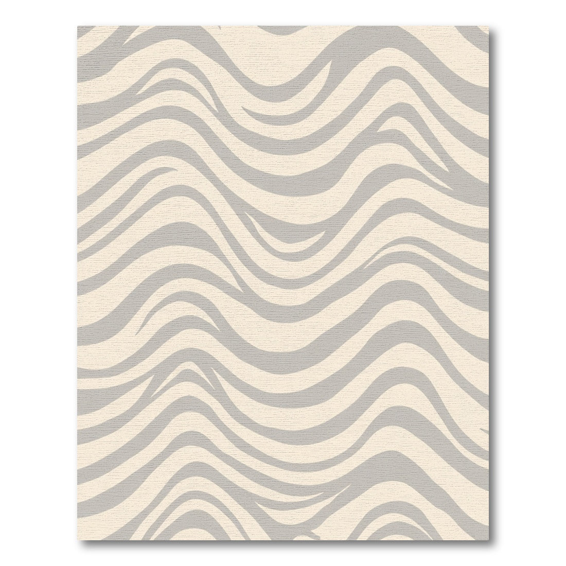Cream Gray Wavy Stripe Rug