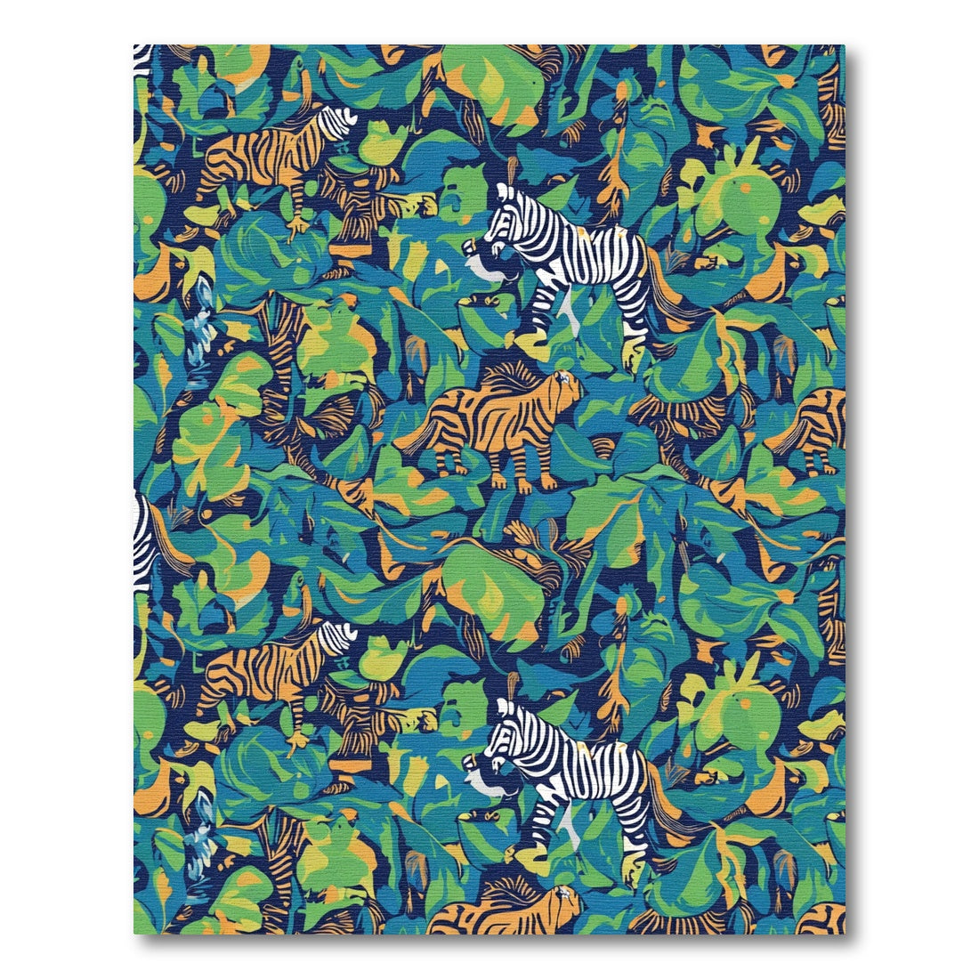 Vibrant Jungle Animals Wild Greenery Rug