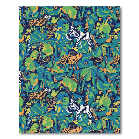 Vibrant Jungle Animals Wild Greenery Rug