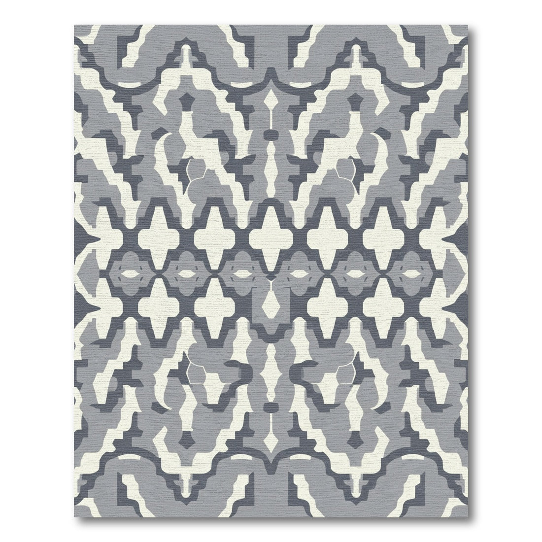Abstract Geometric Grey Camouflage Rug