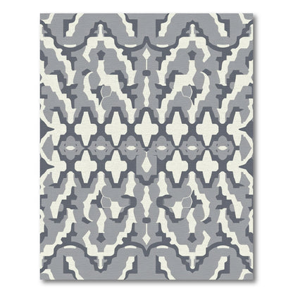 Abstract Geometric Grey Camouflage Rug