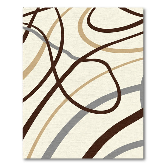 Modern Abstract Swirl Chocolate Gray Rug