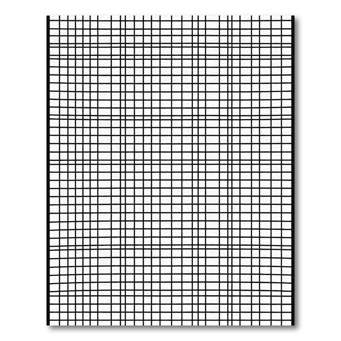 Monochromatic Black and White Grid Rug
