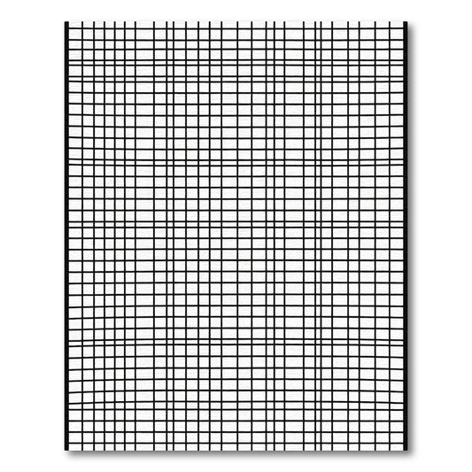 Monochromatic Black and White Grid Rug