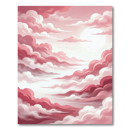 Dreamy Pink Cloudscape Sky Rug