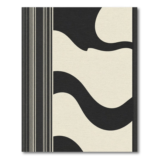 Monochromatic Abstract Wave Stripes Rug