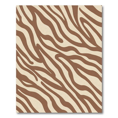 Brown Ivory Wild Animal Stripe Rug