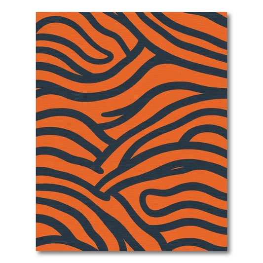 Orange Navy Swirling Stripes Rug