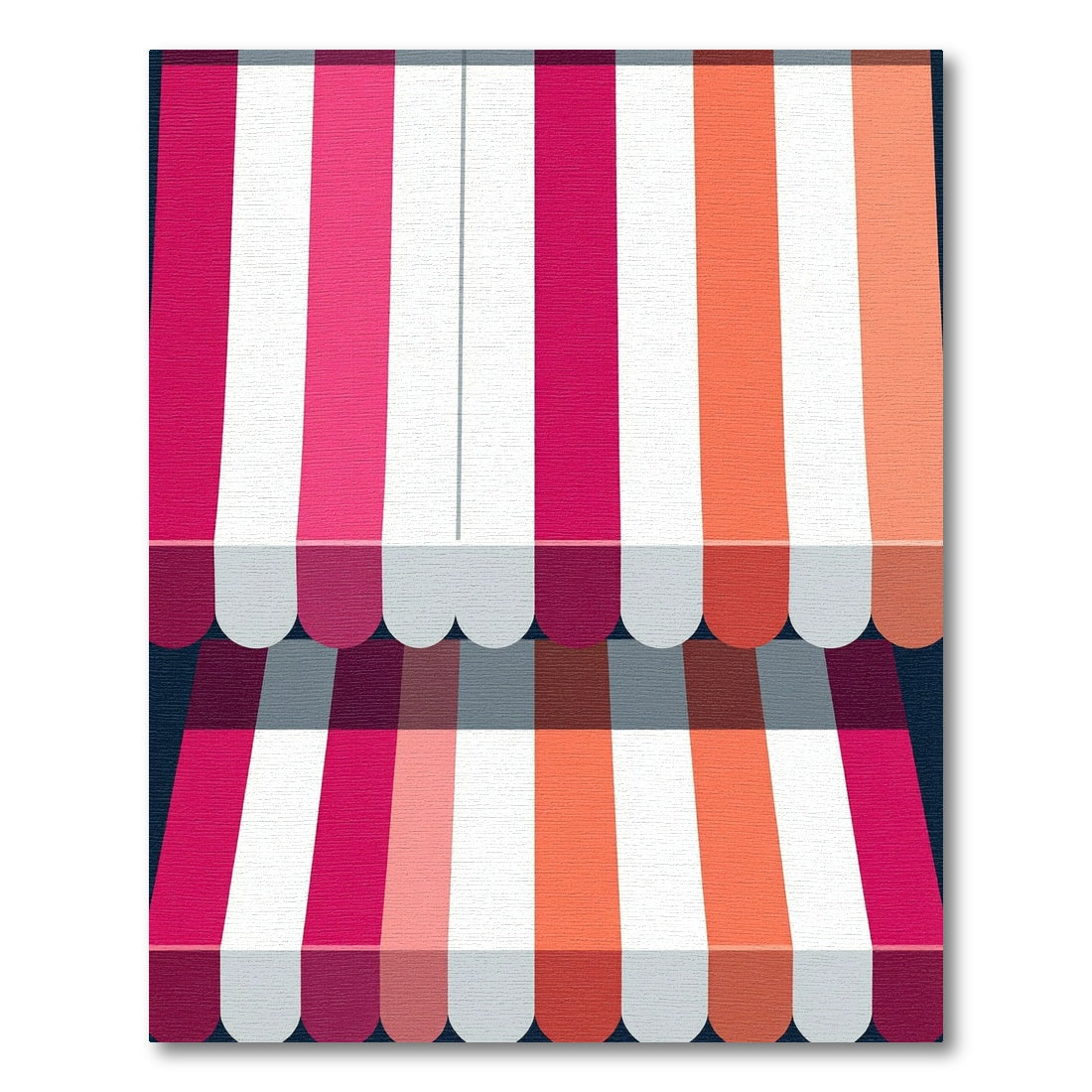 Pink Orange Vertical Stripe Canopy Rug