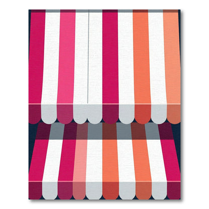 Pink Orange Vertical Stripe Canopy Rug