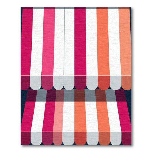 Pink Orange Vertical Stripe Canopy Rug