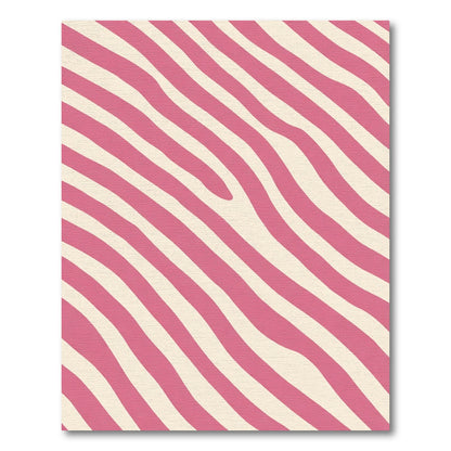 Pink And Cream Wavy Stripes Rug