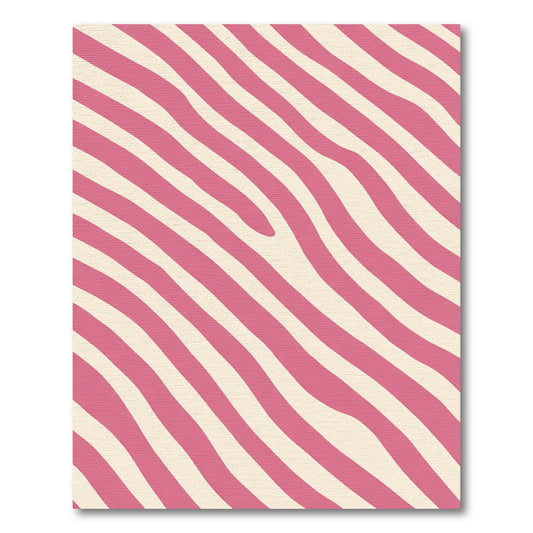 Pink And Cream Wavy Stripes Rug