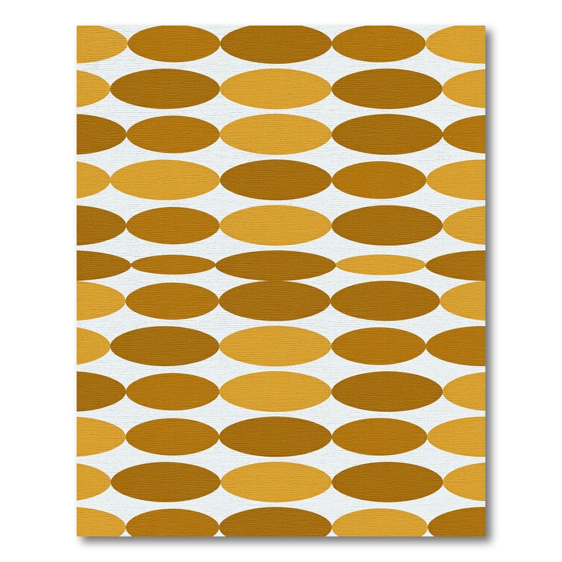 Midcentury Golden Ocher Ellipse Art Rug