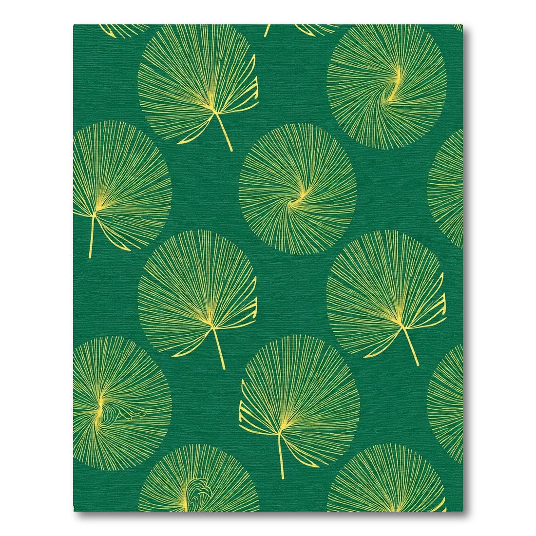 Emerald Green Yellow Palm Leaf Radiance Rug