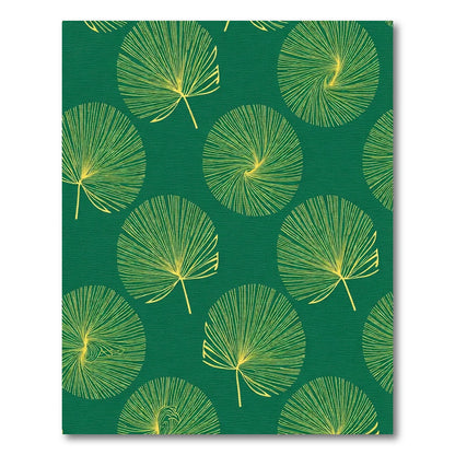 Emerald Green Yellow Palm Leaf Radiance Rug