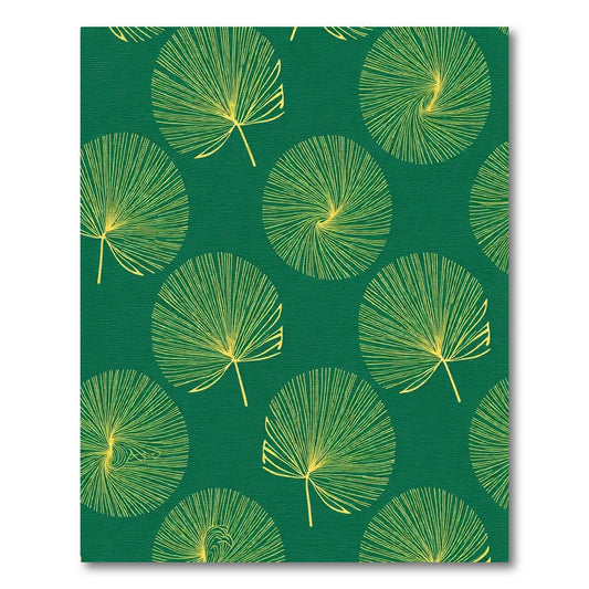 Emerald Green Yellow Palm Leaf Radiance Rug