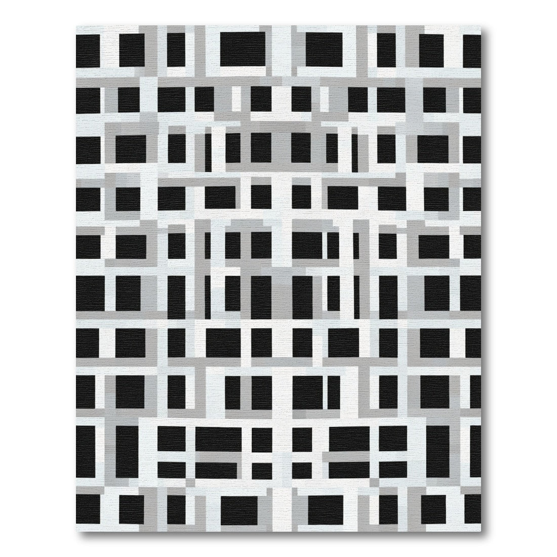 Monochrome Intersecting Lines Rectangles Rug